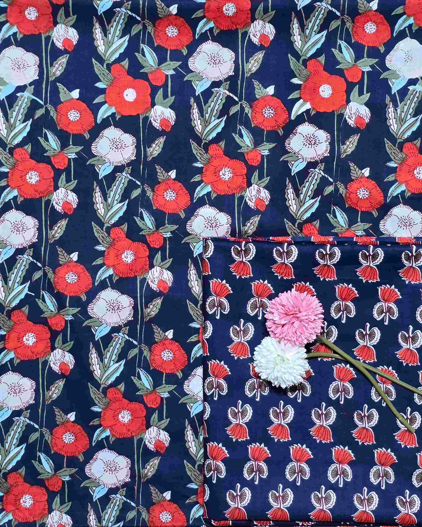 Jaipuri Block Printed Cotton Combo Set