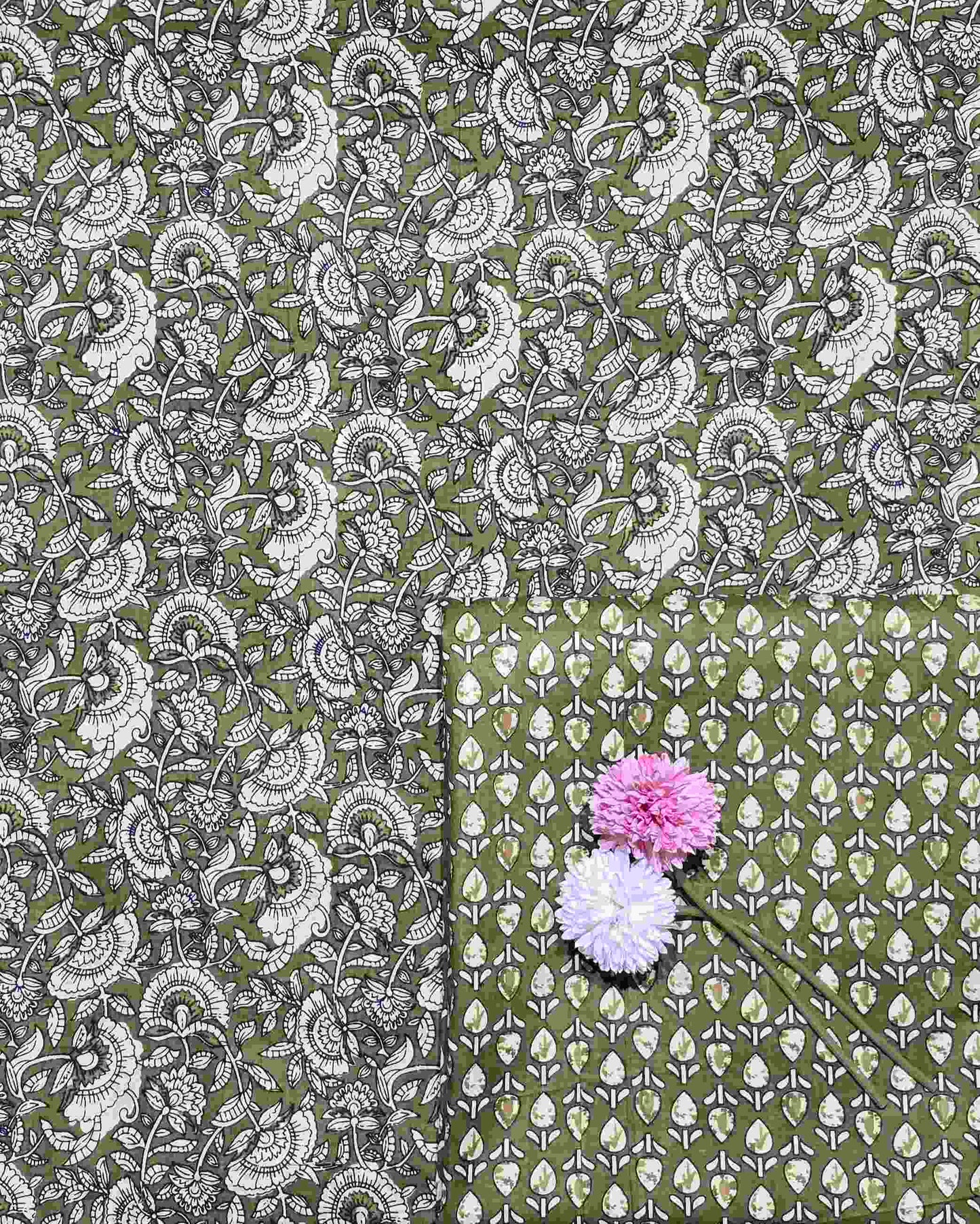Jaipuri Block Printed Cotton Combo Set
