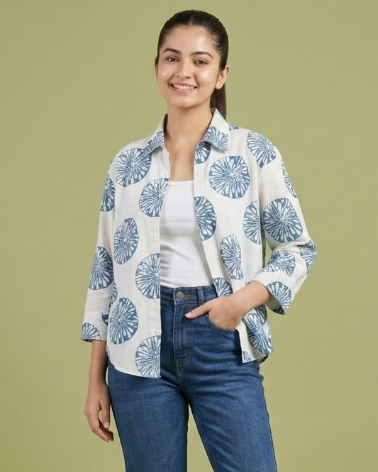 Blue Medallion Oversized Shirt
