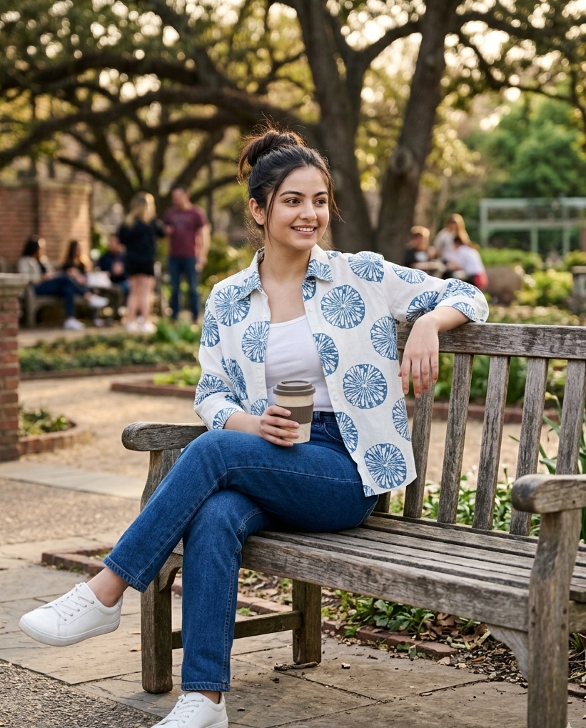 Blue Medallion Oversized Shirt
