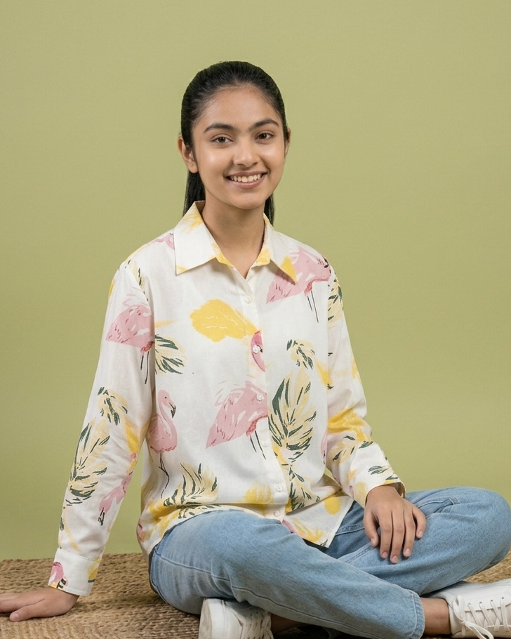 Tropical Bloom Oversized Shirt