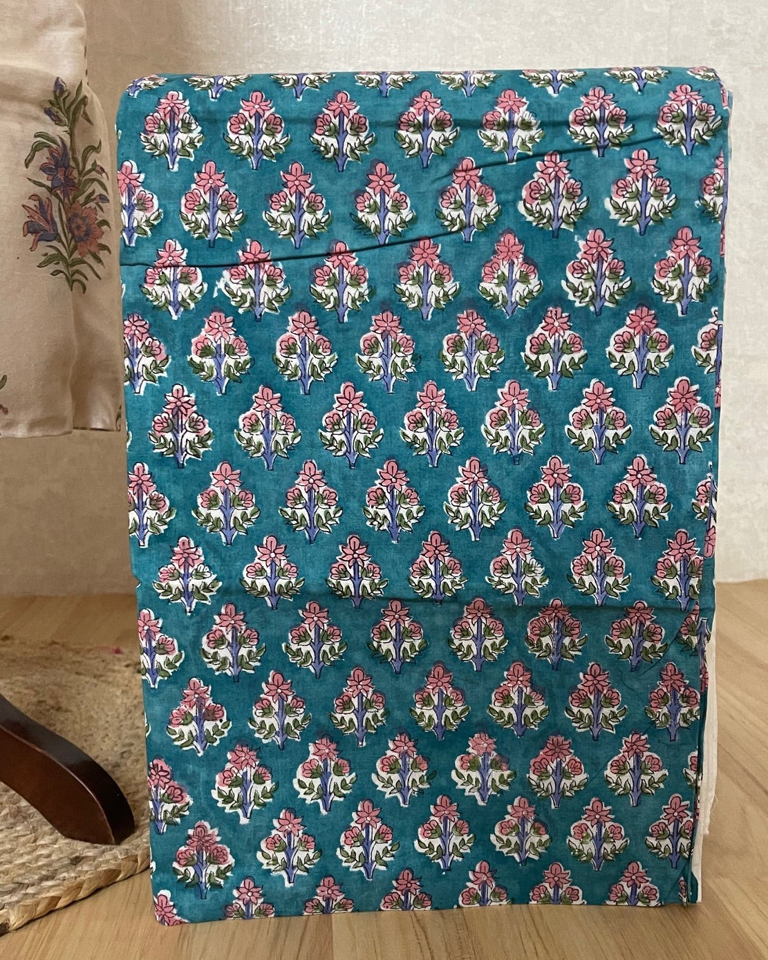 Ivory Floral Buta Printed Chanderi Silk Suit