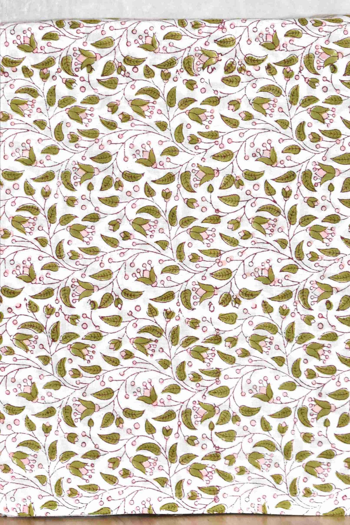 All-over Floral jaal Hand Block Printed Cotton Suit With Kota Doria Dupatta